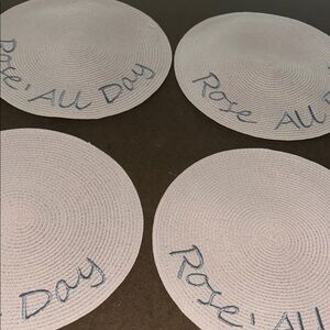 Rose All Day blush and gray color 4 Placemats Set. Perfect condition.